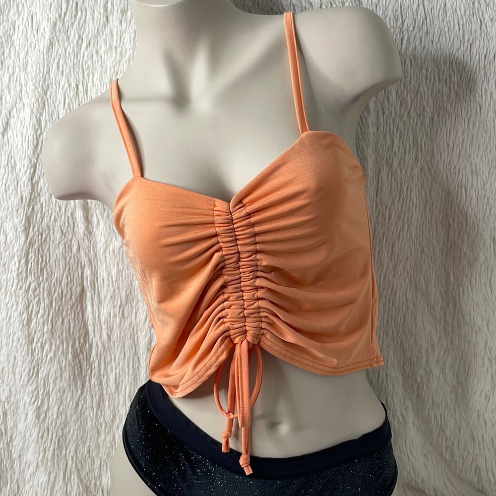 PrettyLittleThing Ruched Front Strappy Top